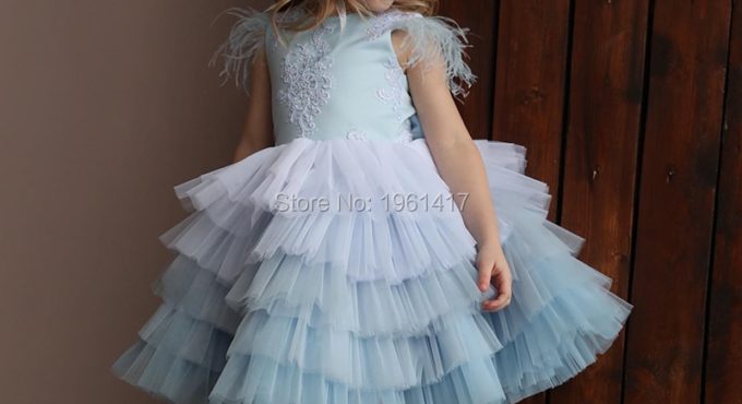 2020 Children Dress Baby Girl's Gradient Dress Pageant Dresses Princess Lace Dress AG0198