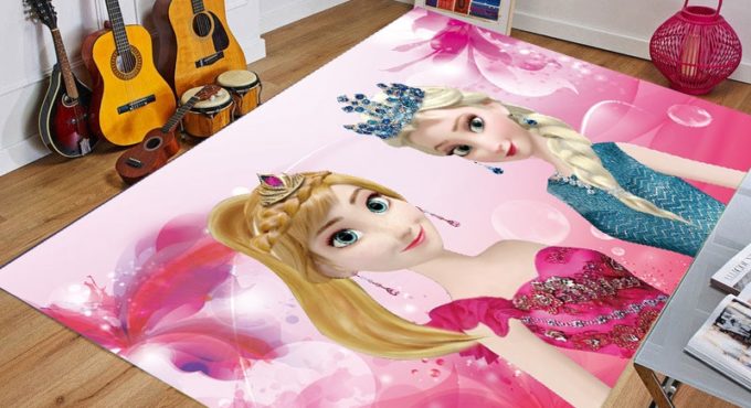 3D Princess Baby Playmat Anti-slip Kitchen Dinning Room Home Bedroom Carpet Floor Mat Fireplace Floor Mat Home Decor Floor Rug