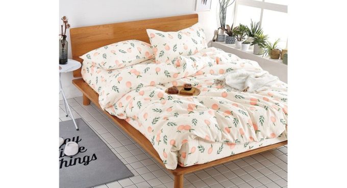 YAZAN The high quality bedding set with 100% cotton Pure and fresh pattern Simplicity Bed sheet quilt cover pillowcase3/4pcs