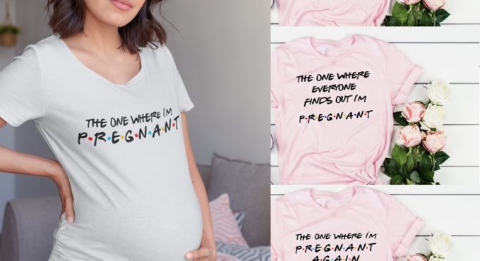 The One Where I'm Pregnant Shirt Baby Announcement T-shirt for Pregnancy Shirt Clothing Plus-Size Short Sleeve Pregnant Women