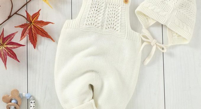 Baby Rompers Sleeveless Newborn Infant Kids Unisex Sweaters Jumpsuits Outfits Autumn Winter Warm Knitted Children's Clothes 2pcs