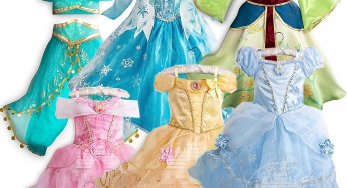 Dressy Girls Princesses Dress up Snow Queen Anna Belle Snow White Sleeping Beauty Costume Kids Fancy Unicorn Evil Queen Minnie