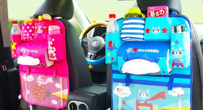 Baby car cartoon Car Seat Back Storage Hang Bag Organizer Car-styling Product Tidying Baby Care Interior back Seat Protector