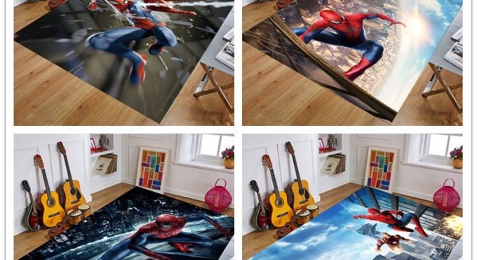 Spiderman Playmat Baby Rug Kitchen Room& Bathroom Carpet Living Room Carpet Birthday Gift Doormat Carpet Mat Multiple Sizes