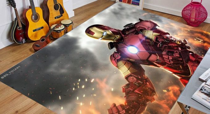 Cartoon Baby Playmat The Avengers Marvel Iron Man Kids Rug Carpet Floor Bedroom Doormat Non-slip Mat Birthday Gift