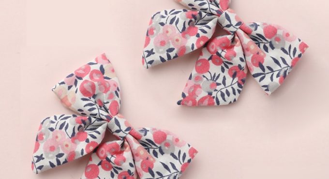 Baby Girls Hair Bows Clips Floral Printing Hair Pin For Children Cotton Barrette Kids Summer Country Hair Accessories 2Pcs/Set