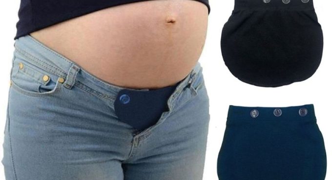 Maternity Waistband Elastic Extender Soft Pants Belt Extension Buckle Button Lengthening Pregnant Women Pregnancy Adjustable