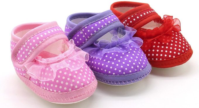 Cotton Baby Girls Shoes First Walkers Toddler Newborn Infant Baby Dot Lace Girls Soft Sole Prewalker Warm Casual Flats Shoes