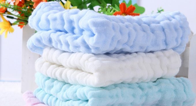 Baby Cotton Superfine Fiber Bath Towels Cute Gauze Square Towel Kid Children Bathroom Wipe Wash Cloth