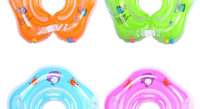 Swimming Baby Accessories Neck Ring Tube Safety Infant Float Circle for Bathing Inflatable Dolphin Inflatable Water