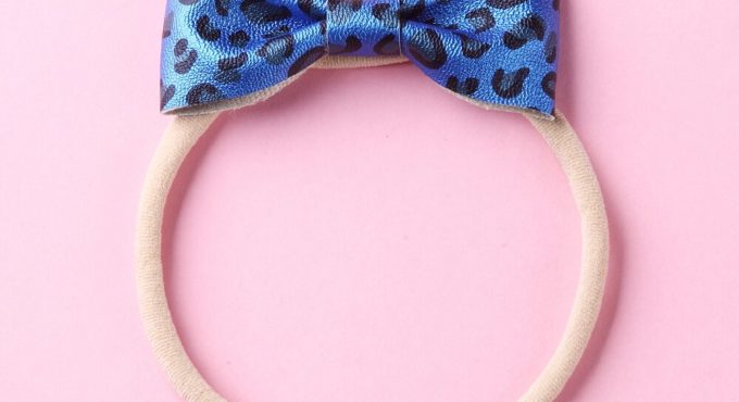 Pu Baby Headband Bows Leopard Kids Baby Girl Headbands Turban Elastic Princess Hair Band Haarband Baby Hair Accessories