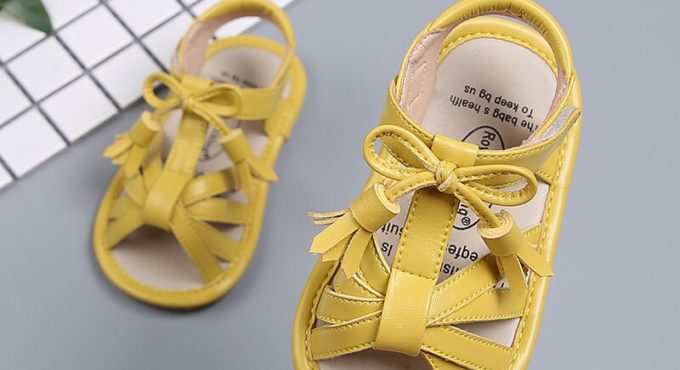 Summer First Walkers Baby Shoes Open Toe Genuine Infant Leather Woven Style Beach Shoe Non-slip Princess Shoes SSW075