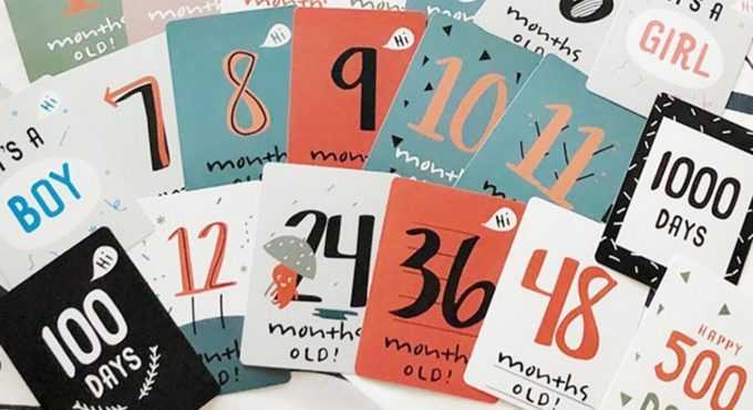 20pcs/set Baby Photo Commemorative Card Month Sticker Photography Month Growth Card Props Number Birth Days Milestone Baby Z3R9