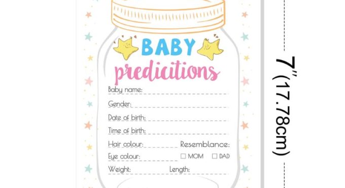 10 Pack Advice and Prediction Cards for Baby Shower Game Parent Message Advice 24BE