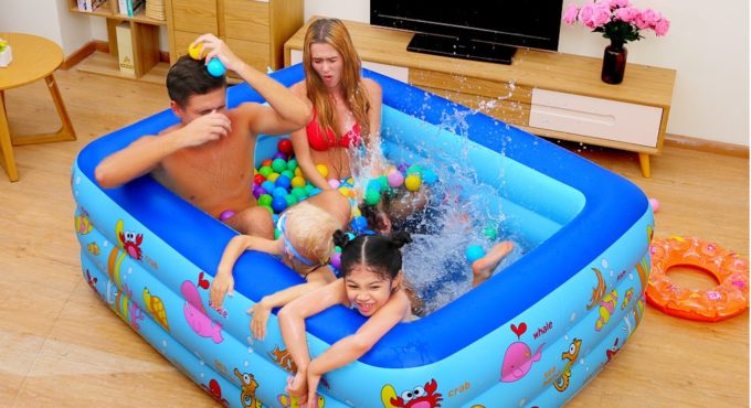 2.1m inflatable swimming pool Ocean World Children's Pool Portable Baby Tub