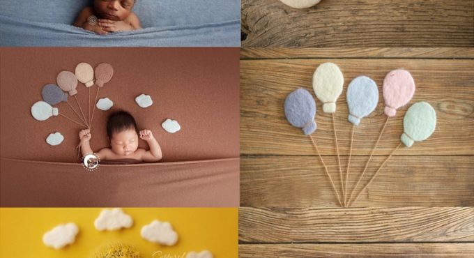 Newborn Photography Props Handmade Wool Felt Star Moon Diy Handmade Baby Jewelry Home Party Decor 5pcs/set