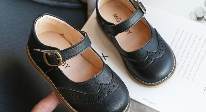 ULKNN New Grils Leather Shoes Casual Girls Autumn Winter Kids Pu Show White Shoes Children's Black Pink size 21-30 Flats