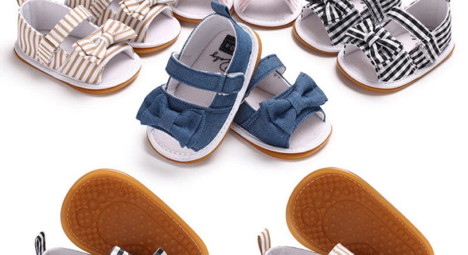 Kids Girls Children Sandals Baby Girls Crib Non-Slip Shoes Sandals Shoes Summer Shoes Size Newborn to 18 Months