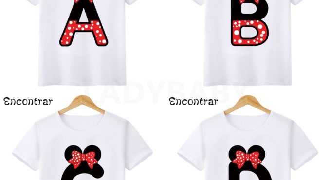 Baby Girls Cute Mouse 26 Letters Print T shirt Cartoon Funny Kids T-shirts Boys Clothes Children Summer Tops,HKP2463