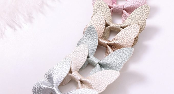 Solid Color PU Bows Hairpin Girl's Hair Bows Boutique Hair Clip Handmade Bowknot Clip Kids Baby Girl Hair Accessories Baby Gifts