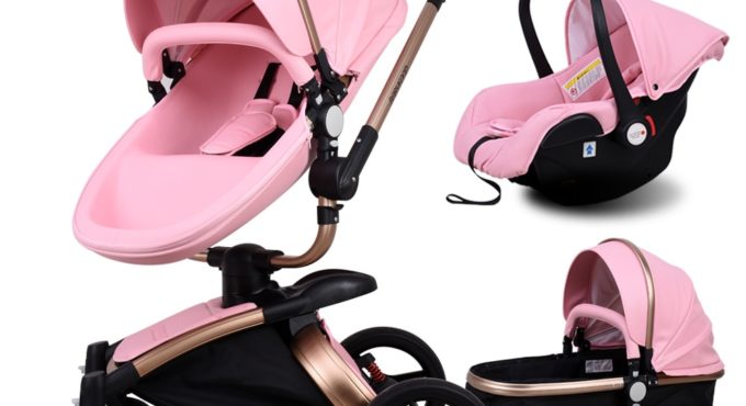 Babyfond Luxury Baby Stroller 3 In 1 Fashion Carriage EU Pram Folding Baby Pram Car Seat Stroller Baby Stroller