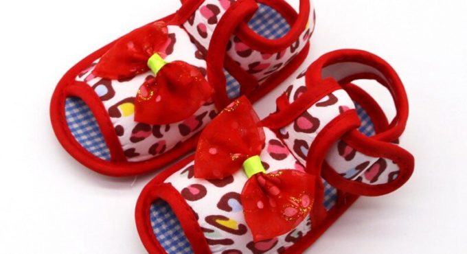 2019 Infant toddler sandals solid color bow cotton shoes leopard print sandals baby toddler shoes for 0-18M