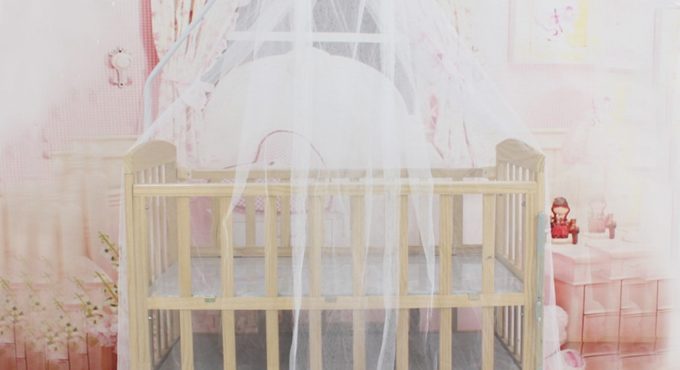 OCDAY Baby Bedding Crib Summer Mosquito Net Portable Size Round Toddler Baby Bed Mosquito Mesh Hung Dome Curtain Net