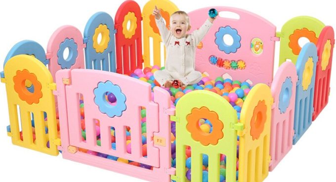 Colorful Sunflower Kids Baby Safe Play Fence Environmental Protection Space Baby Toddler Indoor Activity Game Fence Playpen