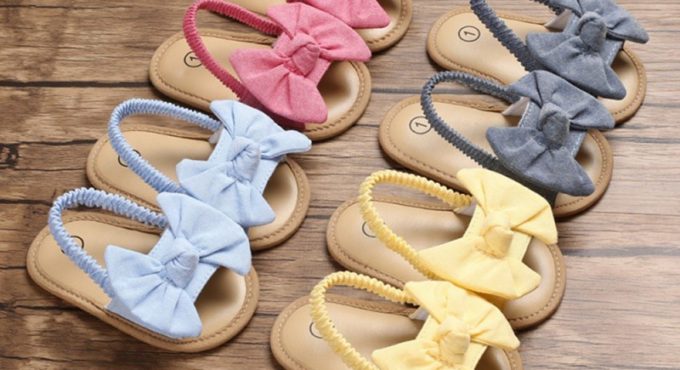 1 Pair Children Baby Sandal Kids Boys Girls Shoes Non-Slip Canvas Bowknot Toddlers Newborn Infantil Sandals New Arrivals