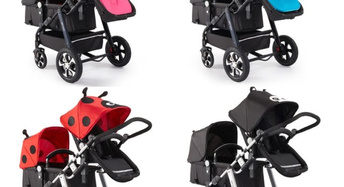 Twin baby sroller 2020 luxury double stroller can sit high landscape folding umbrella four wheel double stroller quality cart