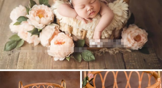 2021 Newborn Photography Props Pot Frame Container Photo Studio Photo Woven Basket Baby Photo Auxiliary Prop Shooting