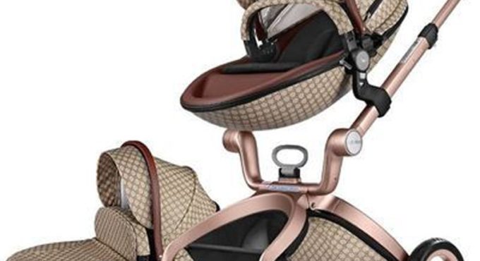 Luxury Stroller 2 In 1 Stroller Baby Pram Baby Car Hadnd Car Shock Absorbers Car Umbrella Two-way Newborn Leather