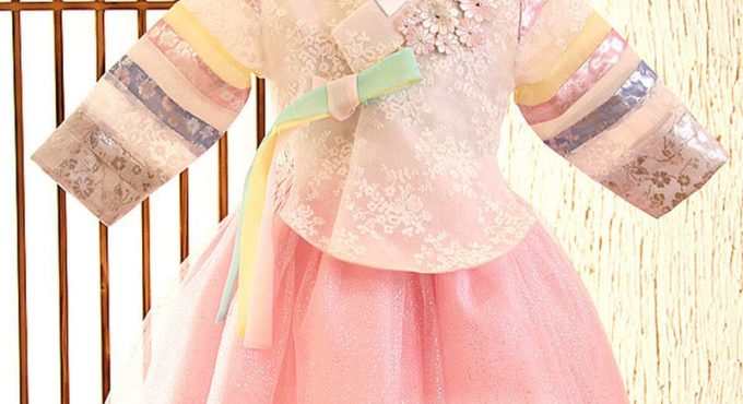 Children Korean Embroidery Dress Long Sleeve Costume Girl Hanbok Ethnic Dance Traditional Cute Cosplay Tailored + Free Shipping