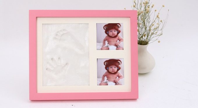 Baby High Quality Growth Souvenir Hand Foot Printing Mud Environmentally Skin-friendly Infant Birthday Gift Stereo Frame Solid