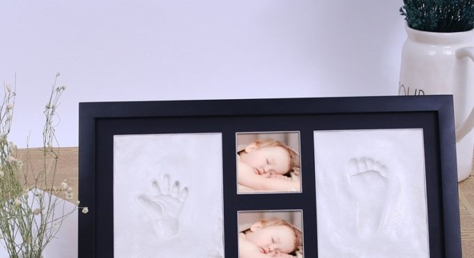 Happy Family Souvenir Baby Handprint Footprint Soft Safe Clay Lovely Photo Frame Newborn Exquisite Decorations Children Gift