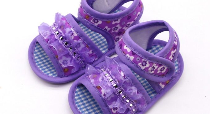 Baby Girls First Walkers Flowers Lace Infant Toddler Shoes Summer Children Footwear 0.-18M