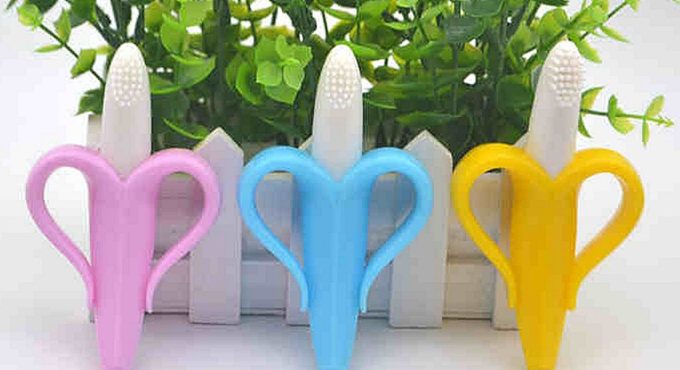 Banana Toothbrush Food Grade Silicone Teether Infant Baby Boys Girls Teether Baby Accessories feeding Newborn bebe bébé