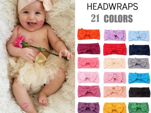 Baby Headband Baby Girl Children Cotton Blends Flower Bowknot Turban Hair Bands For Children Baby Girls Elastic Headwrap