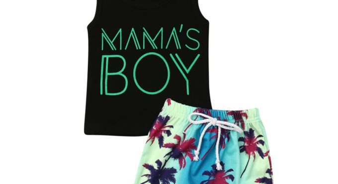 Summer Toddler Outfit Set Baby Boy Casual Clothes Kids T-shirt Tops+Shorts Pants