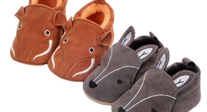 IMCUTE Infant Toddler Soft PU Leather Animal Pattern Baby Boy Girl First Walker Cute Cartoon Anti-slip Prewalker Baby Slippers