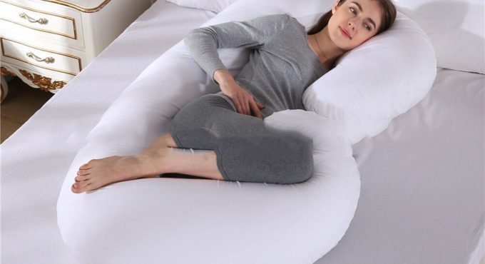 White Pregnant Women Pillow Comfortable Cotton Support Cushion Long Sleeping Pillow For Pregnant U Shaped Pregnancy Pillows