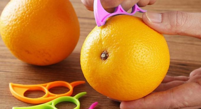 1PCS Creative Orange Peelers Lemon Slicer Fruit Stripper Easy Opener Citrus Knife Multifuncion Kitchen Tool Gadgets Random Color