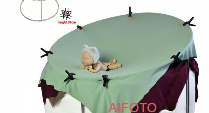 89cm Bean bag Newborn Photography Props Bed Steel Round Shelf Frame Poser Studio Backgrounds Bebe Posing Fabric Backdrop Stand