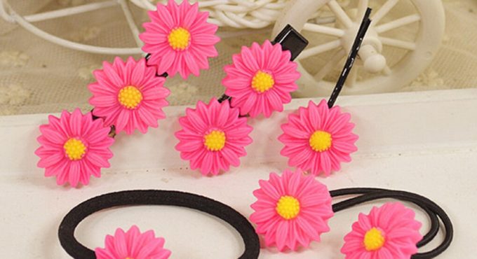 Girls Floral Hair Clips Ear Hairpins Barrettes Headwear Hair Tie Hoop Women Headdress Kids Cute Flower Headwear Hair Accessories