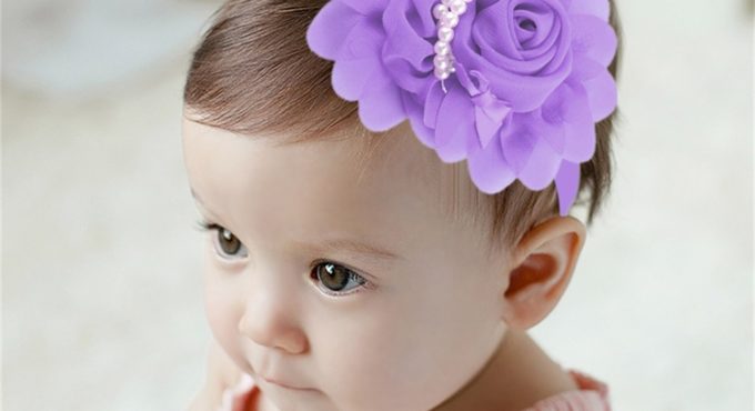 Color Cotton Flower Bead Beautiful Kid Child Infant Baby Hair Band Headwrap Exquisitely Designed Durable Gorgeous