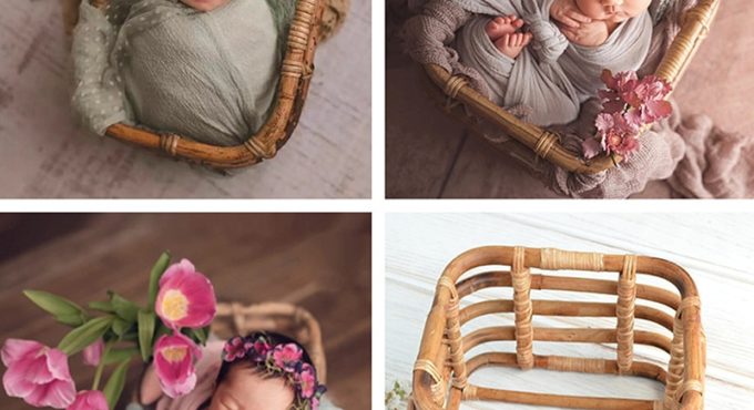 Photography props Newborn Photography Accessories Handmade Retro Woven Basket Fotografie Studio Baby Props for Photography Shoot