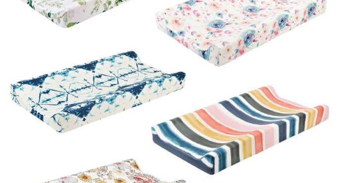 Baby Changing Pad Cover Floral Print Fitted Crib Sheet Infant or Toddler Bed Nursery Unisex Diaper Change Table Sheet