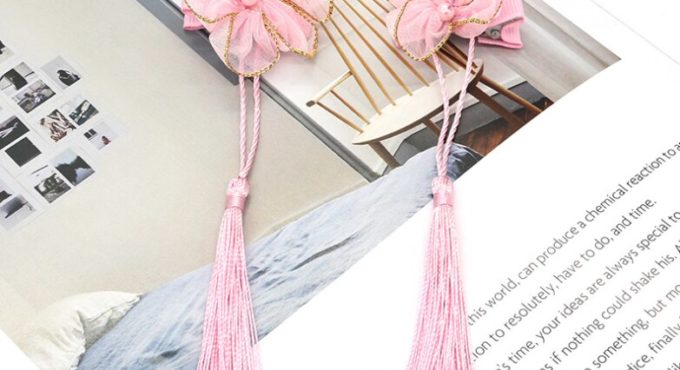 2020 new Tang costume headdress retro national style hair accessories tassel Flower Clip children's Hanfu accessories pink