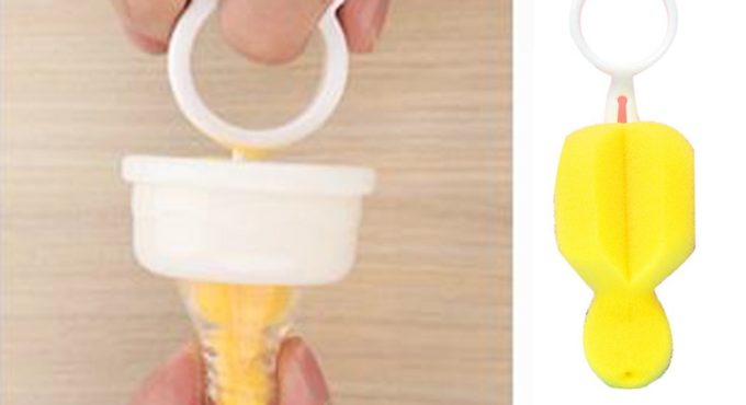 360 Degree Baby Bottle Nipple Brush Non-toxic Sponge Nipple Cleaning Brush Wide Mouth Mark Nipple Universal Nipple Brush Cleaner