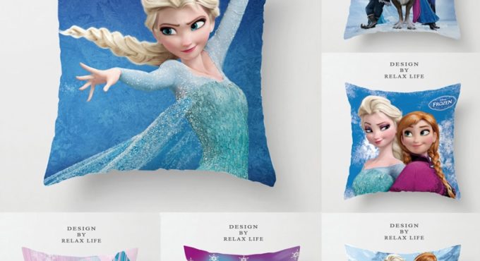 Disney Cartoon Cushion Cover Frozen Queen Collection Elsa Anna Princess PillowCase Decorative/Nap Room Sofa Baby Children Gift